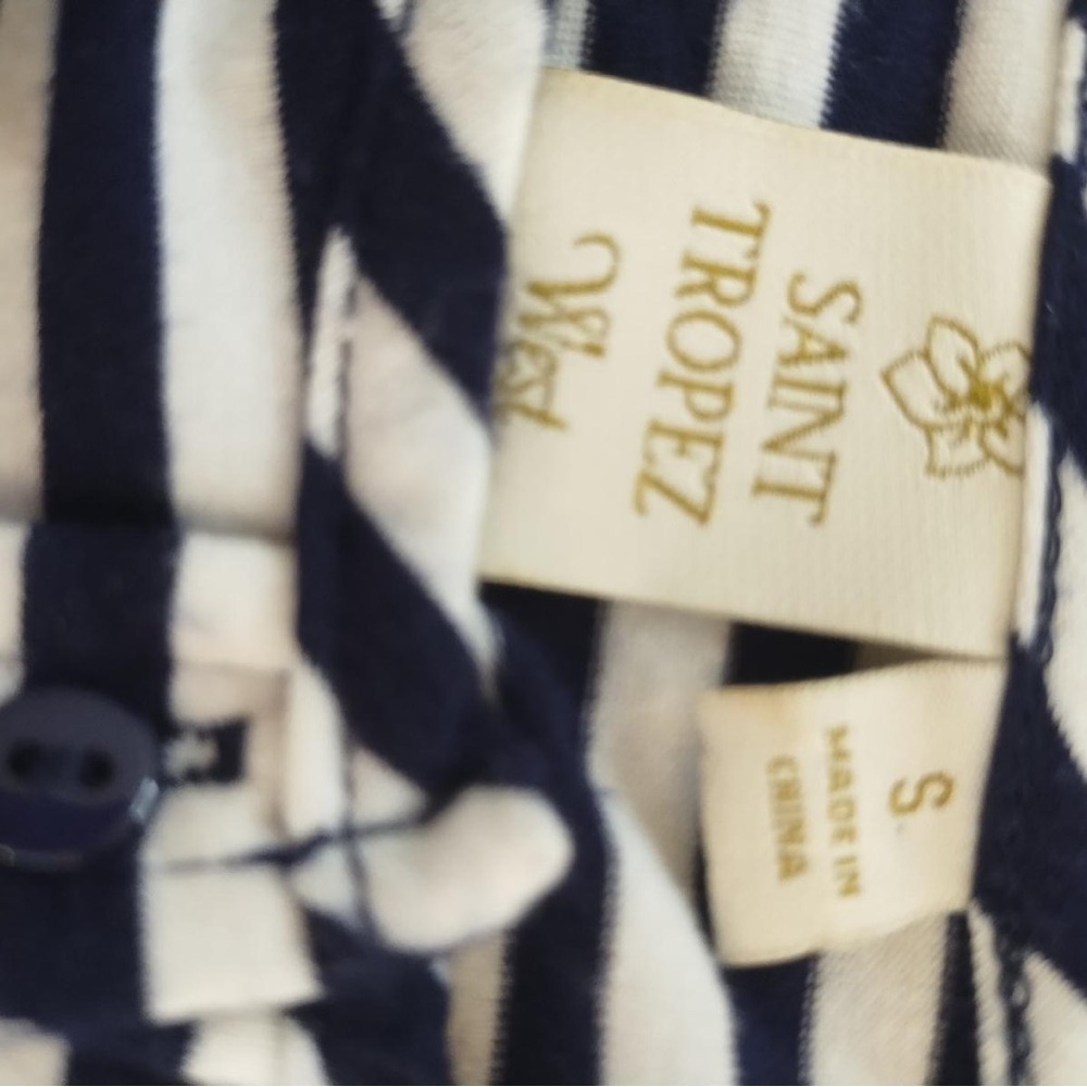 St. Tropez Blue and White Dolman Sleeve Midi Dress Sz S - Picture 9 of 14